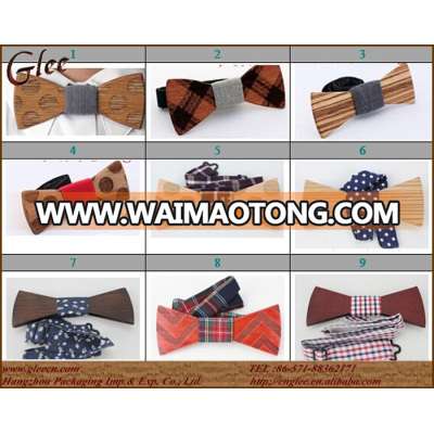 Handmade high quality fancy bow tie unique funny wooden bow tie